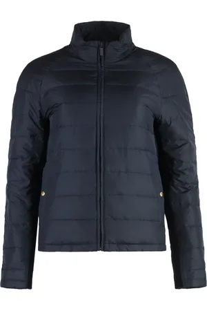 Thom Browne Down Jackets, female, , Size: XS Nylon Down Jacket with Knit Inserts