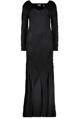Burberry Maxi Dresses, female, , Size: S V-neck Maxi Dress with Woven Pattern