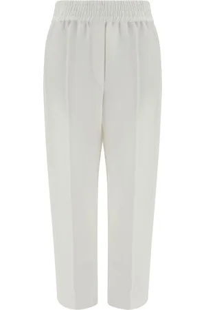 Brunello Cucinelli Tapered Trousers, female, , Size: M Elegant Cotton Trousers