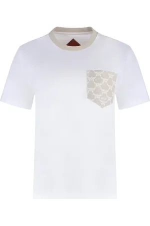 MCM T-Shirts, female, , Size: S Ribbed crew-neck T-shirt in cotton