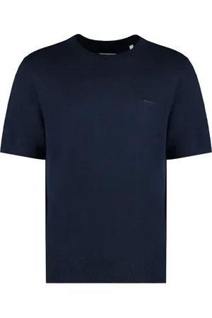 GANT T-Shirts, male, , Size: M Ribbed Crew-Neck Sweater