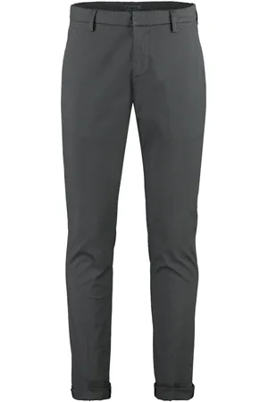 Dondup Chinos, male, , Size: W35 Stretch Cotton Trousers with Cuffed Hem