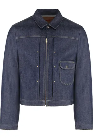 MOORER Denim Jackets, male, , Size: M Denim Jacket with Contrast Stitching