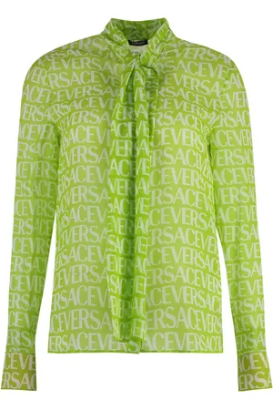 VERSACE Blouses, female, , Size: 2XS Silk Bow Blouse