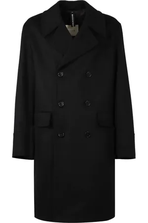 MACKINTOSH Double-Breasted Coats, male, , Size: XL Wool Double-Breasted Coat with Lapel Collar