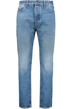 Palm Angels Slim-fit Jeans, male, , Size: W34 Classic Denim Jeans with Contrast Stitching