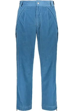 Palm Angels Straight Trousers, male, , Size: M Corduroy Trousers with Zippered Pockets