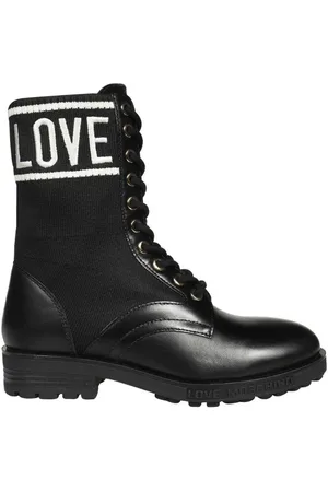Moschino Lace-up Boots, female, , Size: 6 US Lace-up Ankle Boots Elasticated Fastening