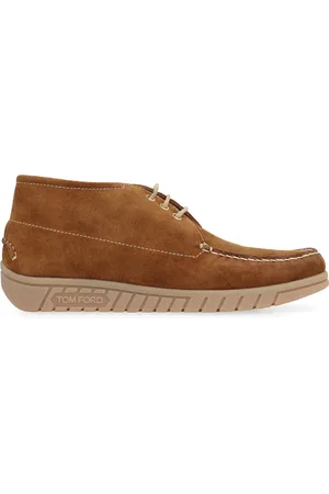 Tom Ford Lace-up Boots, male, , Size: 7 US Contrasting Suede Ankle Boots