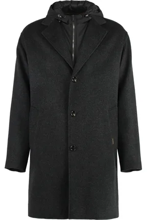 MOORER Parkas, male, , Size: M Wool Cashmere Coat Lapel Collar Padded