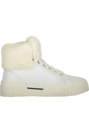Moschino Winter Boots, female, , Size: 9 US Faux Fur High-Top Sneakers