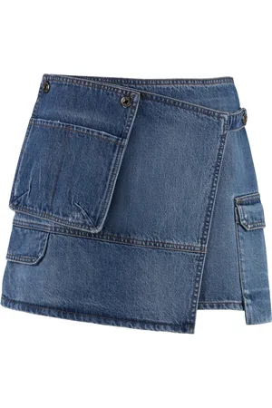 Msgm Denim Skirts, female, , Size: S Asymmetric Denim Mini Skirt