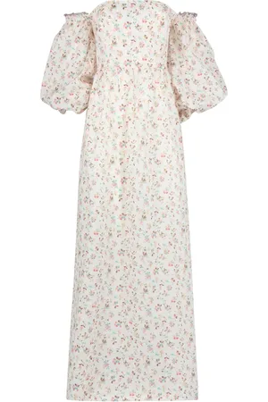 ANJUNA Maxi Dresses, female, , Size: M Floral Off-Shoulder Cotton Dress