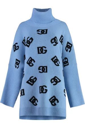 Dolce & Gabbana Turtlenecks, female, , Size: S Luxurious Wool Poncho with Turtleneck