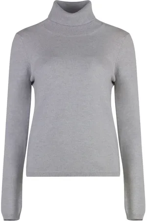 Malo Cashmere Knitwear, female, , Size: L Cashmere Turtleneck Pullover Ribbed Knit