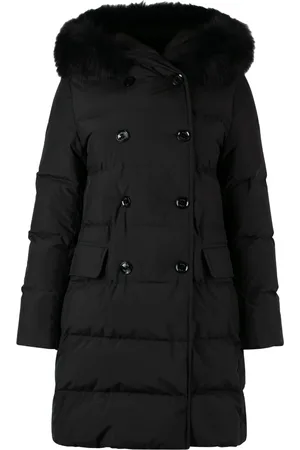 MOORER Parkas, female, , Size: L Hooded Down Jacket with Removable Fur