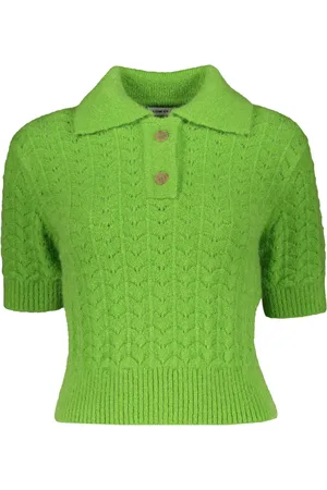 Low Classic Polo Shirts, female, , Size: S Ribbed Knit Polo Shirt