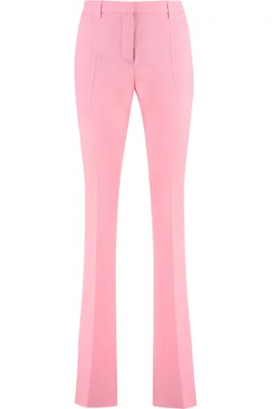 VERSACE Wide Trousers, female, , Size: S Flared Hem Wool Trousers