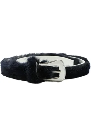 Missoni Belts, female, , Size: 70 CM Mink Fur Leather Belt with Buckle