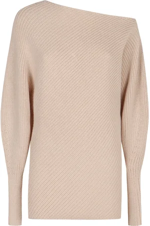 Serafini Round-neck Knitwear, female, , Size: XS Ribbed One-Shoulder Sweater