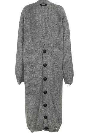 Dsquared2 Cardigans, female, , Size: S Distressed Knit Cardigan with Pockets