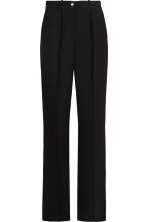 Elisabetta Franchi Straight Trousers, female, , Size: L Crêpe Jersey Trousers with Back Pockets