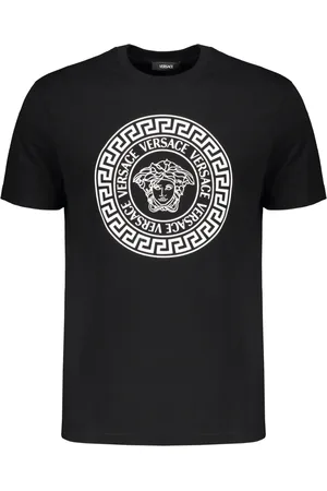VERSACE T-Shirts, male, , Size: XL Logo Print Cotton T-shirt