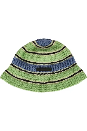Stella McCartney Hats, female, , Size: 58 CM Striped Cotton Crochet Hat