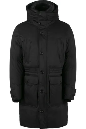 MOORER Down Coats, male, , Size: 2XL Hooded Parka with Removable Lining