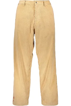 RANRA Straight Trousers, male, , Size: L Striped Velvet Trousers with Pockets