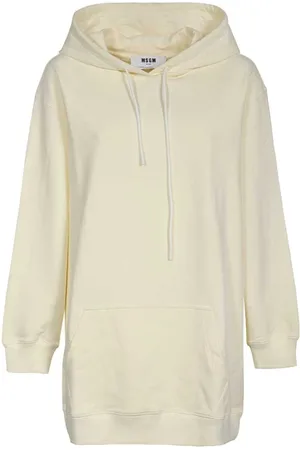 Msgm Hoodies, female, , Size: S Cotton Hoodie with Ribbed Cuffs