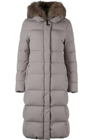 MOORER Down Coats, female, , Size: M Long Hooded Down Jacket with Removable Fur
