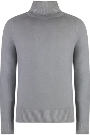 Malo Cashmere Knitwear, male, , Size: L Ribbed Cashmere Turtleneck Sweater