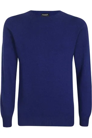 Dondup Round-neck Knitwear, male, , Size: 2XL Ribbed Cashmere Sweater