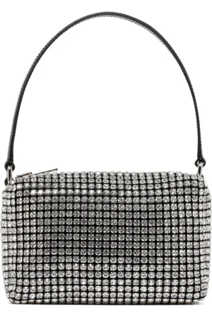 Alexander Wang Handbags, female, , Size: ONE SIZE and Silver Crystal Medium Wangloc Clutch Bag