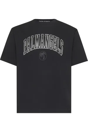 Palm Angels T-Shirts, male, , Size: L Glitter Logo Cotton T-shirt