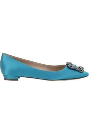 Manolo Blahnik Ballerinas, female, , Size: 6 US Satin Ballerinas with Swarovski Detail