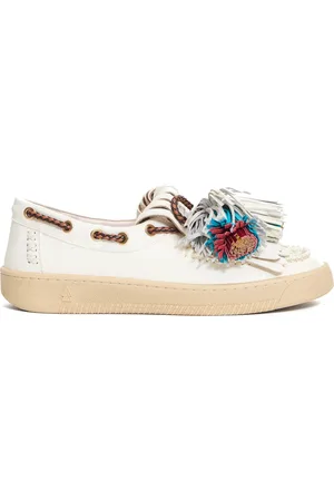 Elena Iachi Sailor Shoes, female, , Size: 5 US Leather Loafers with Colorful Tassels