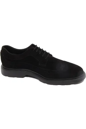 Hogan Laced Shoes, male, , Size: 7 1/2 US Suede Derby Shoes with Memory Foam