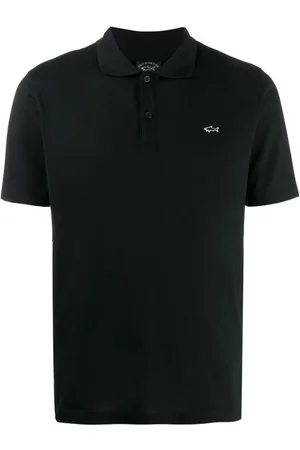 Paul & Shark Polo Shirts, male, , Size: S Black Logo Polo Shirt Short Sleeve