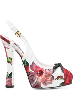 Dolce & Gabbana High Heel Sandals, female, , Size: 7 US White Heel Slingback Strap Shoe