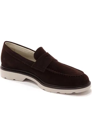 Hogan Loafers, male, , Size: 9 US Grey Suede Loafer Shoes with Memory Foam