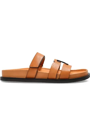 Tory Burch Sliders, female, , Size: 9 US Flat Sandals with Logo Detail