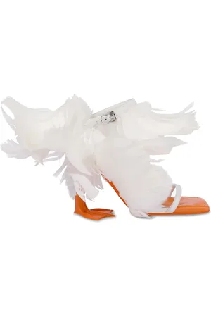 Moschino High Heel Sandals, female, , Size: 9 US Duck Sandal with Real Feathers