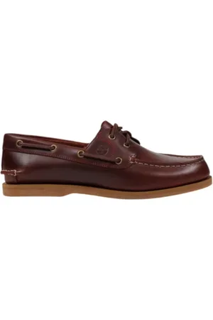 Timberland Sailor Shoes, male, , Size: 7 US Bordeaux Leather Moccasin with Rubber Sole