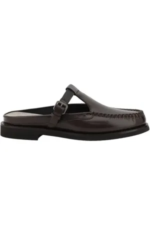 Brunello Cucinelli Heeled Mules, female, , Size: 8 1/2 US Adjustable Buckle Leather Loafers Mules