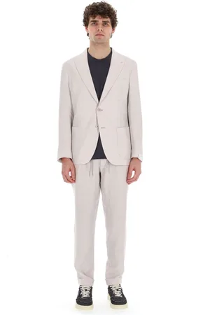 ELEVENTY Single Breasted Suits, male, , Size: M Cream Summer Dress