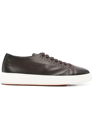 santoni Sneakers, male, , Size: 7 1/2 US Coffee Lace-Up Sneaker