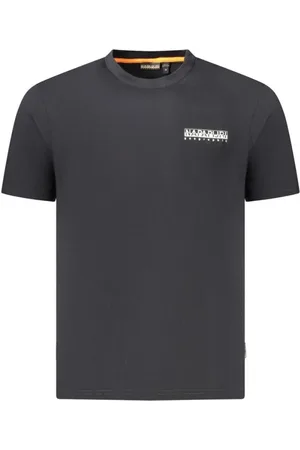 Napapijri T-Shirts, male, , Size: M Bold Print Cotton T-Shirt with Iconic Logo