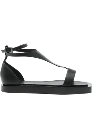Max Mara Flat Sandals, female, , Size: 9 US Leather Sandals Square Toe
